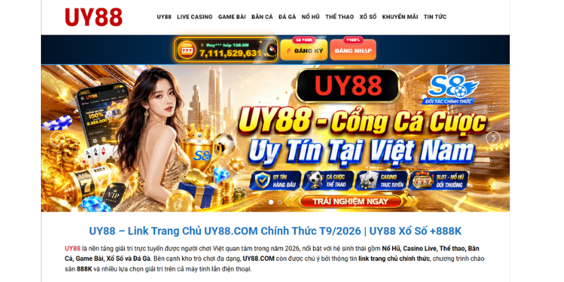 Truy cập link trang chủ UY88 tại https://ranah-cihuy88.top